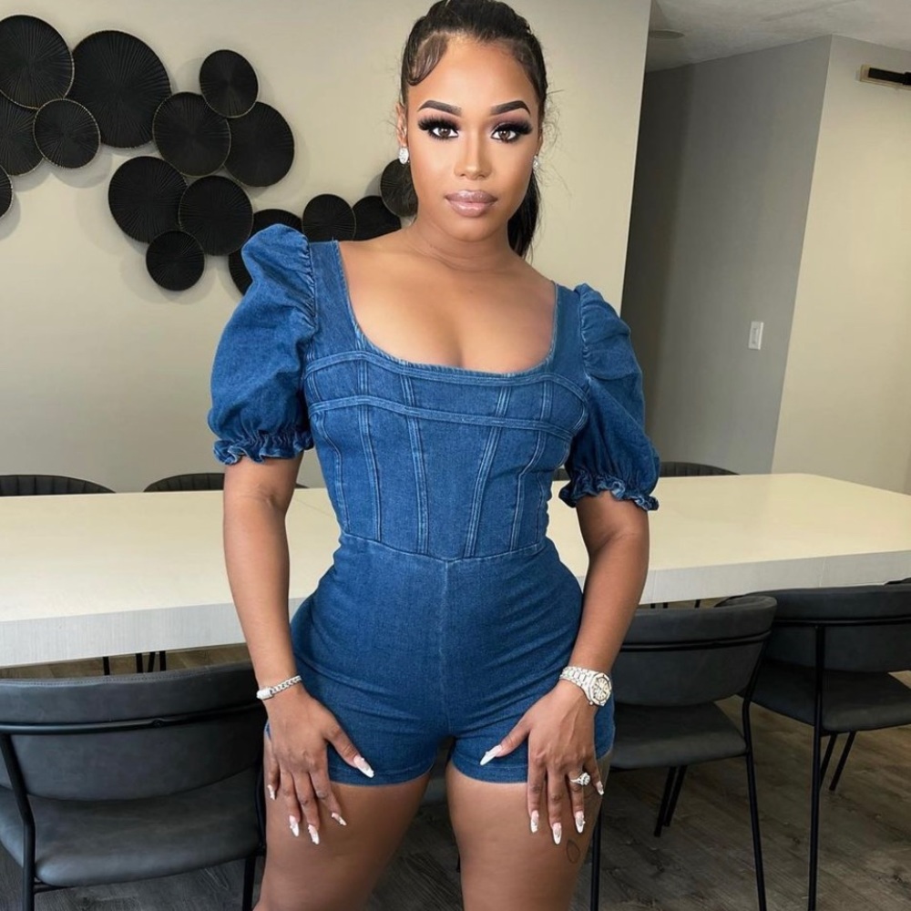 New denim jumper stretchy cotton super cute